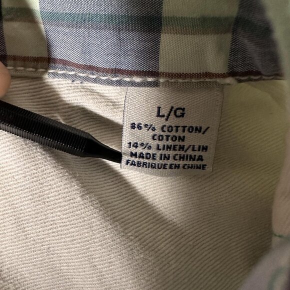 Tommy Bahama Shirt Men Size L Short Sleeve Cotton Blend Jeans Island Crafted EUC - Picture 4 of 10